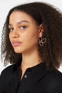 Gorman - Brushed Floral Gold Earrings - gold
