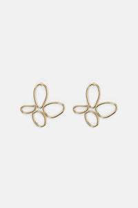 Gorman - Brushed Floral Gold Earrings - gold
