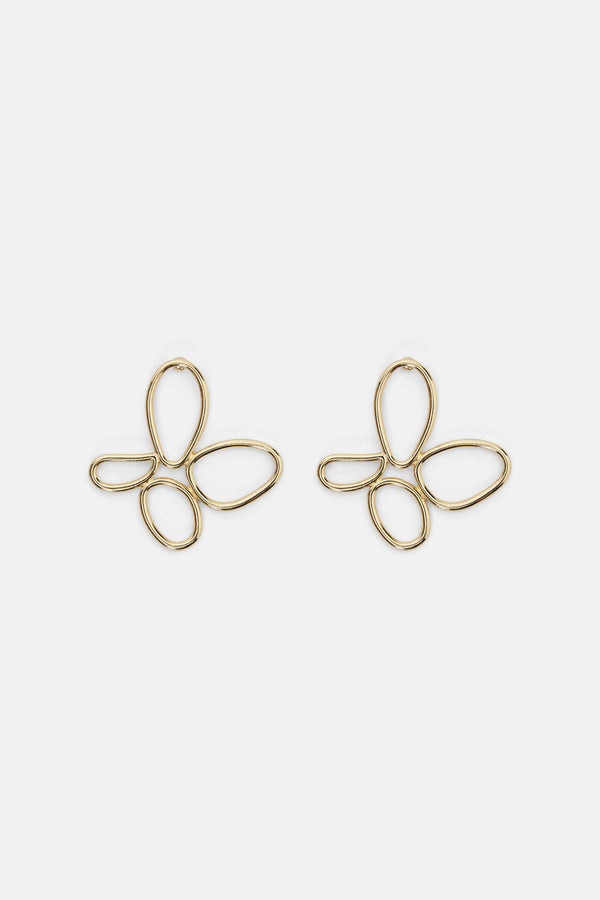 Gorman - Brushed Floral Gold Earrings - gold