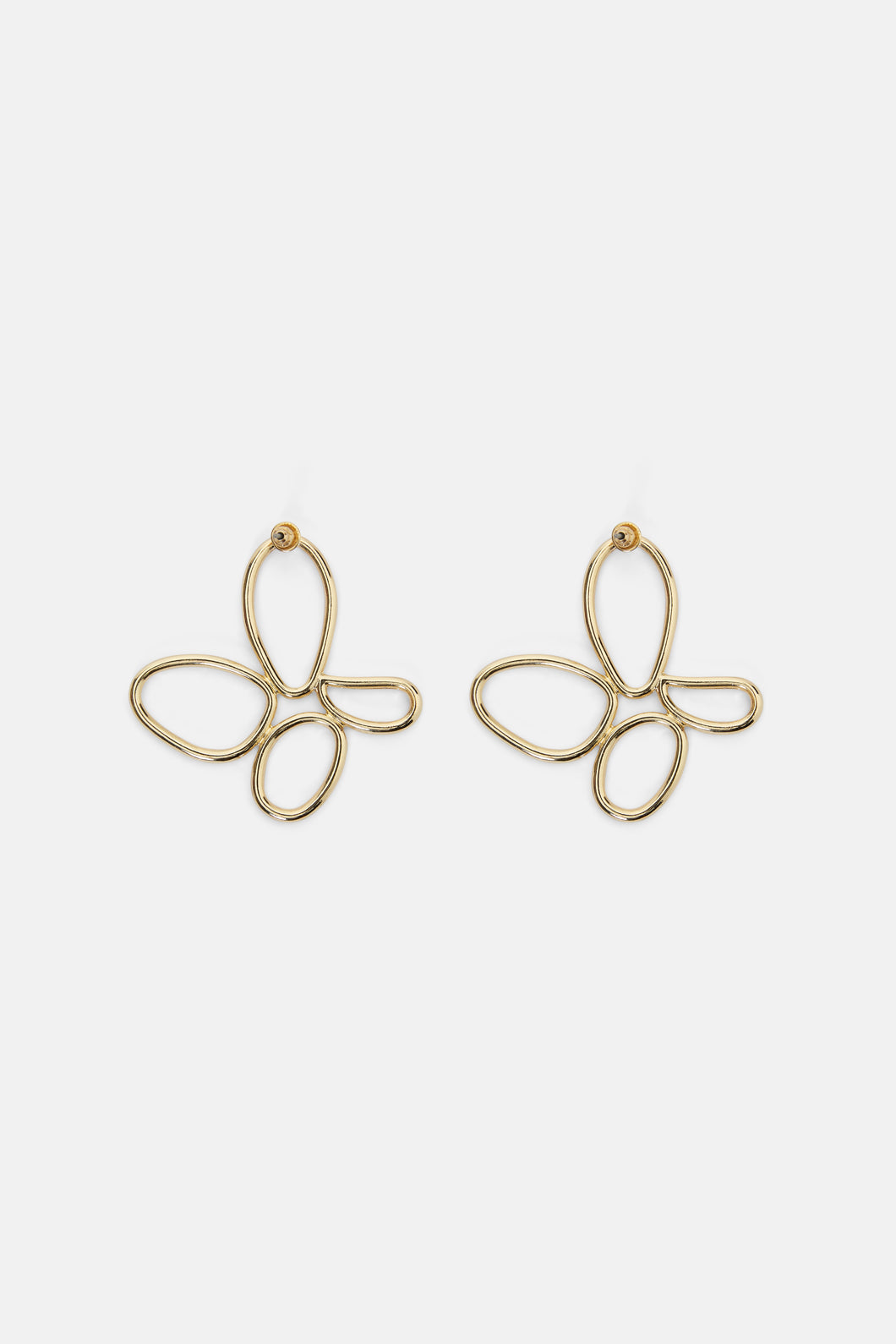 Gorman - Brushed Floral Gold Earrings - gold