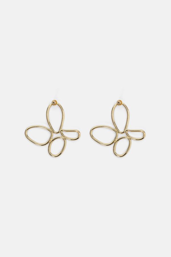 Gorman - Brushed Floral Gold Earrings - gold