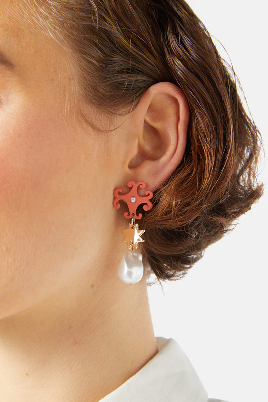 Gorman - Stained Glass Pearl Earrings - multi