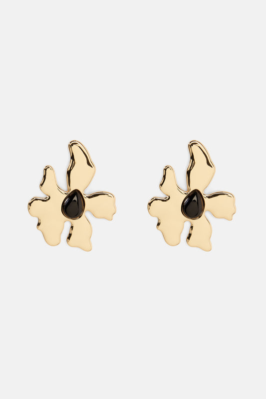 Gorman - Golden Tropic Check Flower Earring - gold