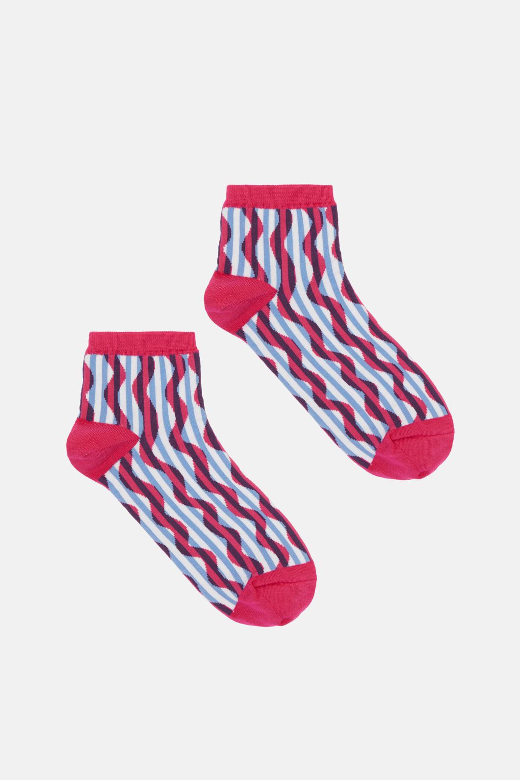 Gorman - Pink Swiggle Ankle Sock - multi