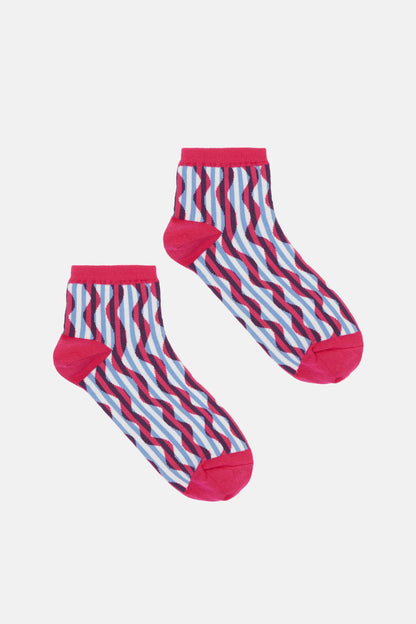 Gorman - Pink Swiggle Ankle Sock - multi