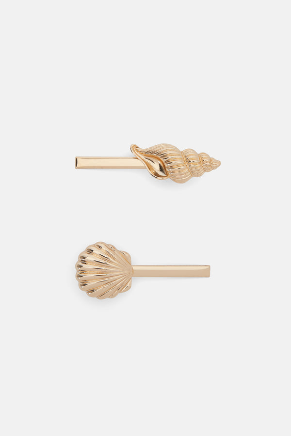 Gorman - Sea Shell Hair Clips 2 - gold