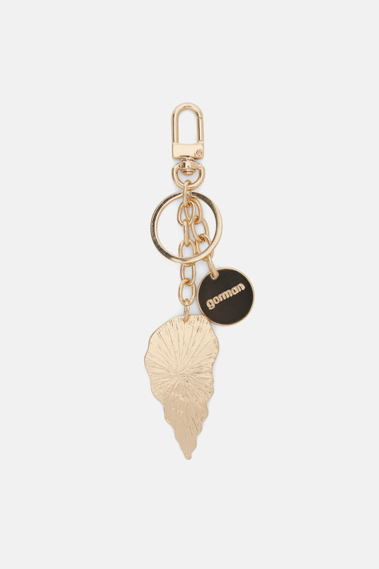 Gorman - Orange Shell Key Ring - gold