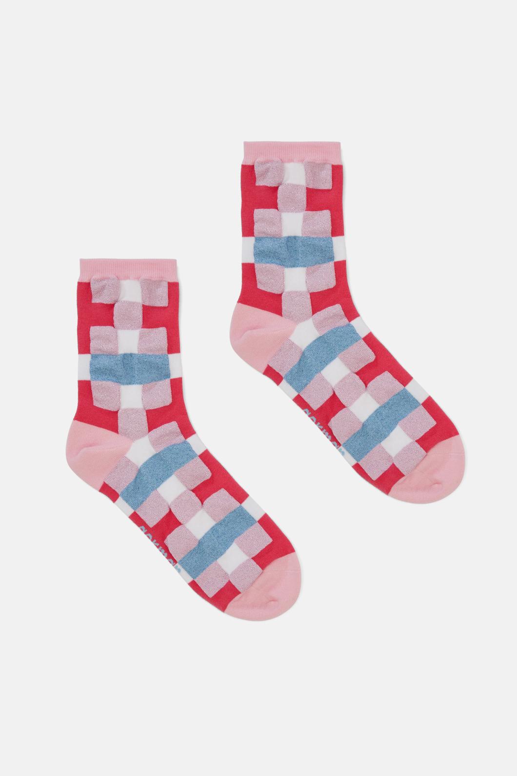 Gorman - Pink Gingham Sock - multi