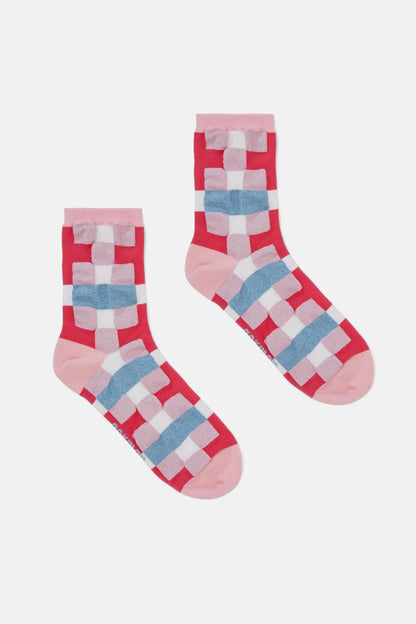 Gorman - Pink Gingham Sock - multi