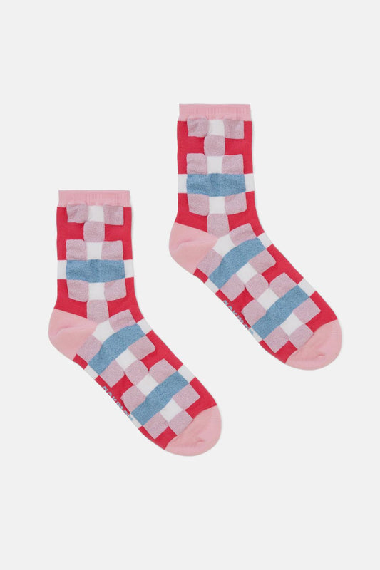 Gorman - Pink Gingham Sock - multi