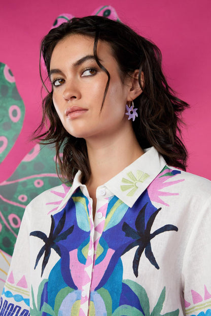 Gorman - Purple Jade Earring - purple