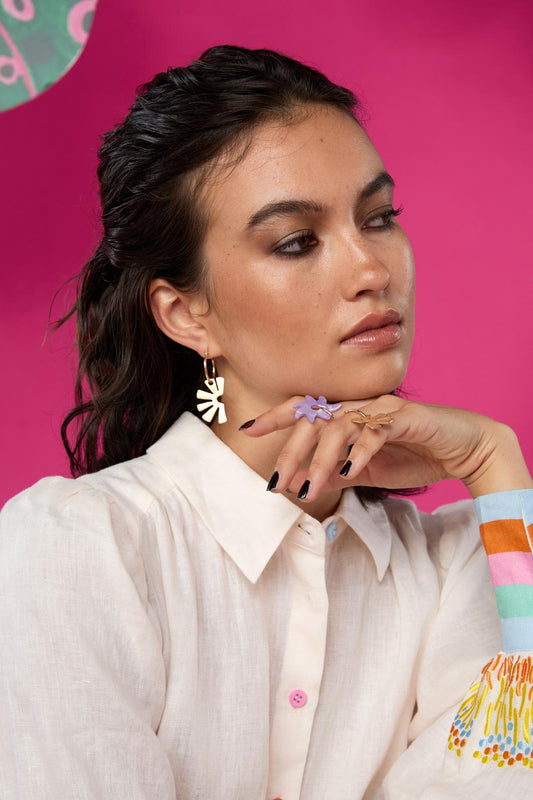 Gorman - Gold Jade Earring - gold