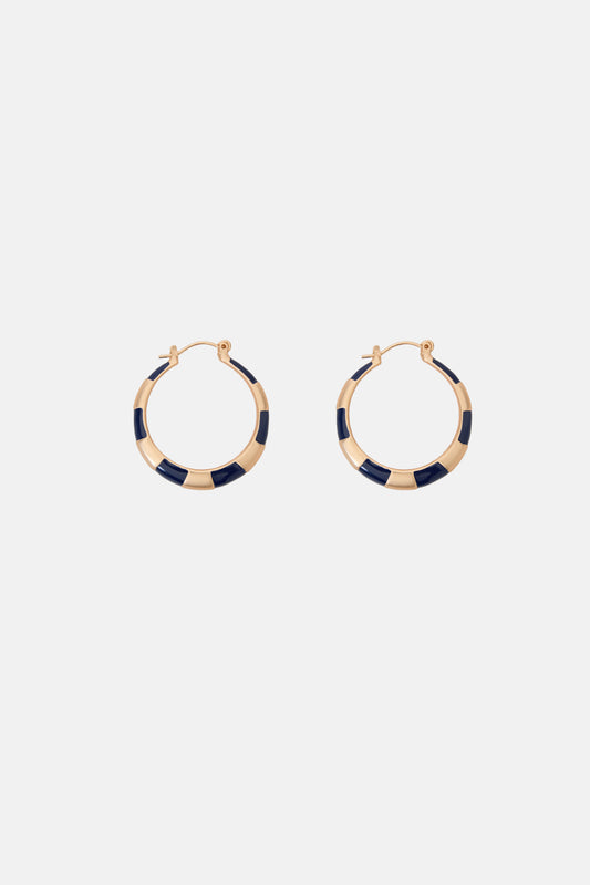 Gorman - Blue Stripe Hoop Earring - blue