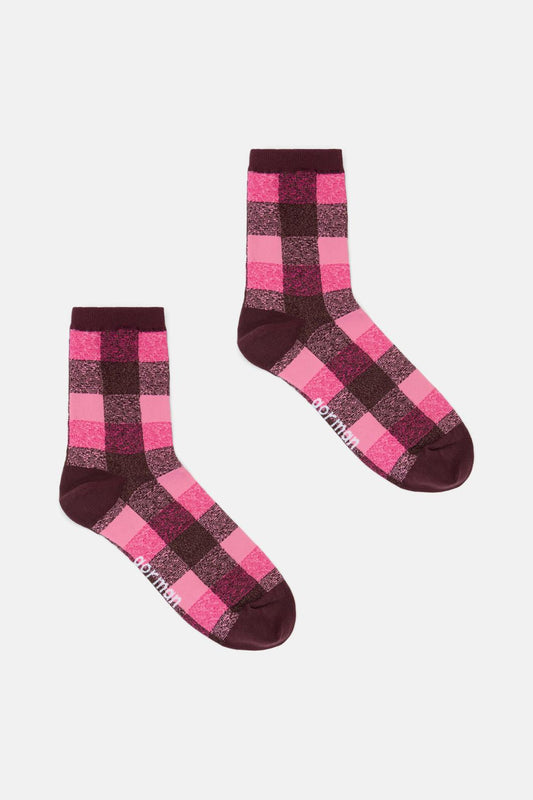 Gorman - Pink Check Sock - multi