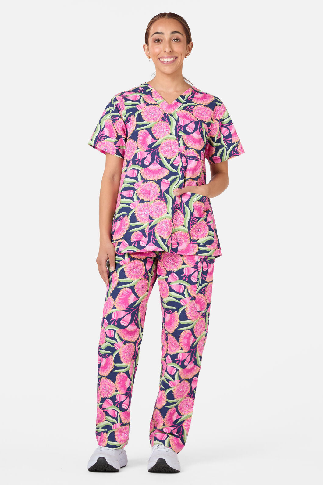 Gorman - Gum Blossoms Scrub Set - navy