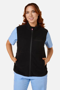 Gorman - Black Polar Fleece Scrub Vest - black