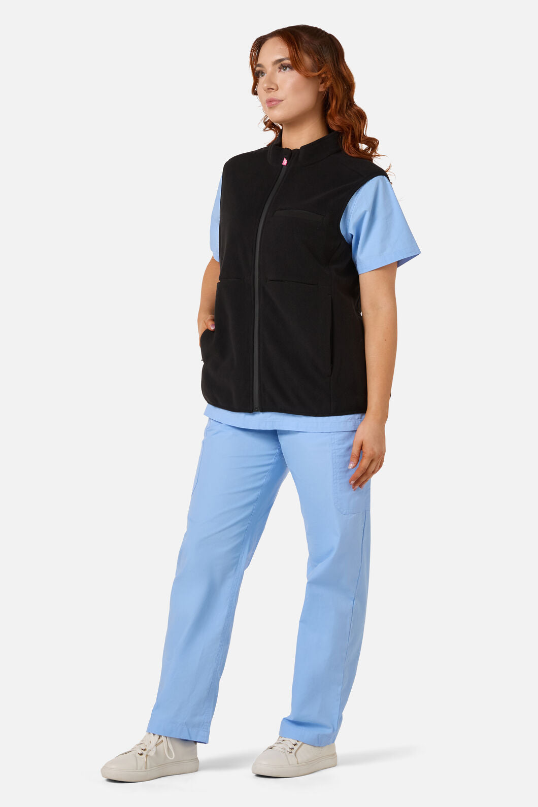 Gorman - Black Polar Fleece Scrub Vest - black