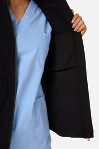 Gorman - Black Polar Fleece Scrub Vest - black