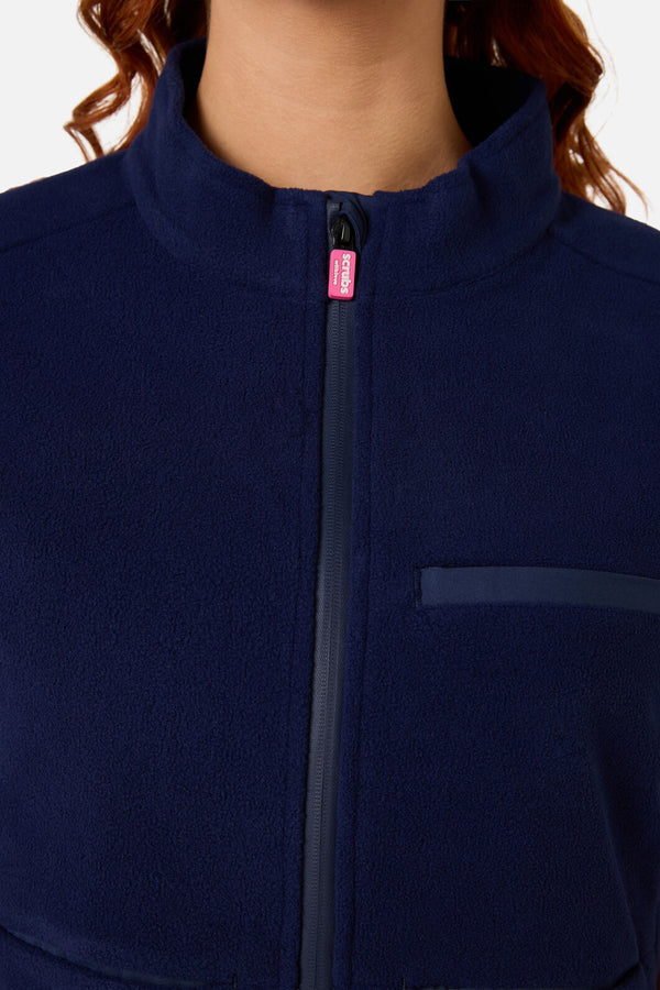 Gorman - Navy Polar Fleece Scrub Vest - navy