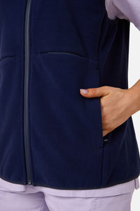 Gorman - Navy Polar Fleece Scrub Vest - navy