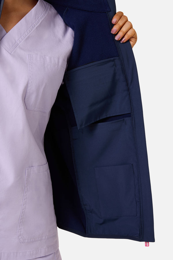 Gorman - Navy Polar Fleece Scrub Vest - navy