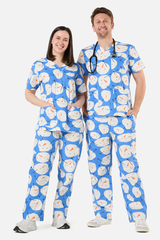 Gorman - SNOWMAN SCRUB SET - blue