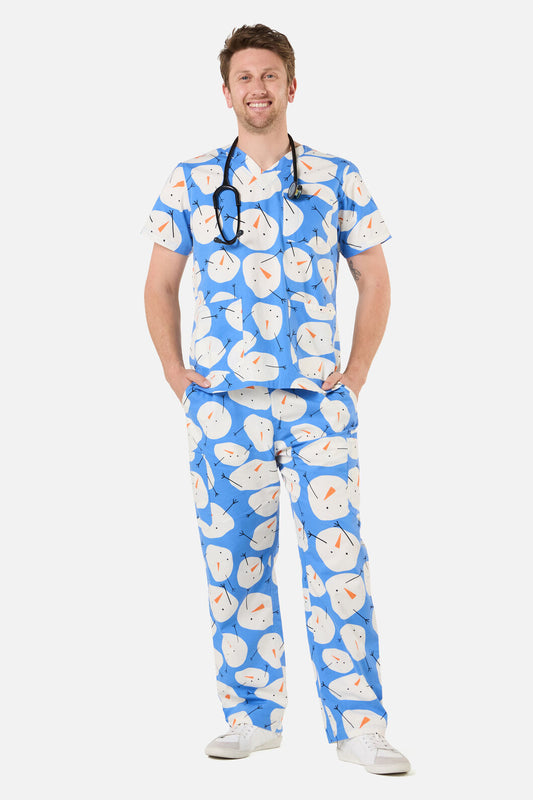 Gorman - SNOWMAN SCRUB SET - blue