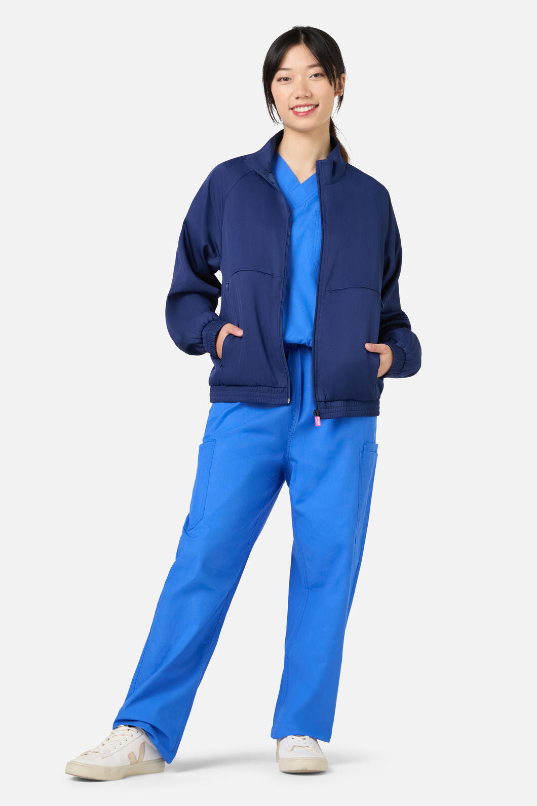 Gorman - Scrub Womens Navy Zip Up Jacket - navy