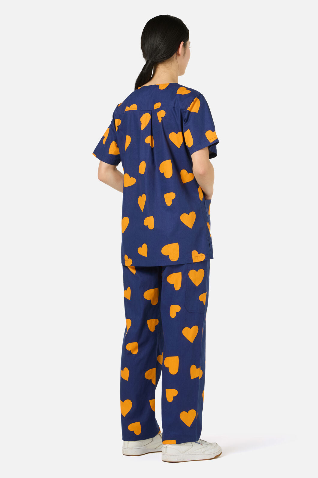 Gorman - Orange Hearts Scrub Set - navy