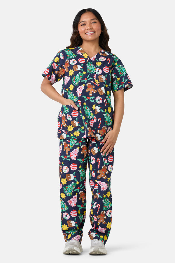 Gorman - Santa's Sweet Treats Scrub Set - blue