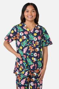 Gorman - Santa's Sweet Treats Scrub Set - blue