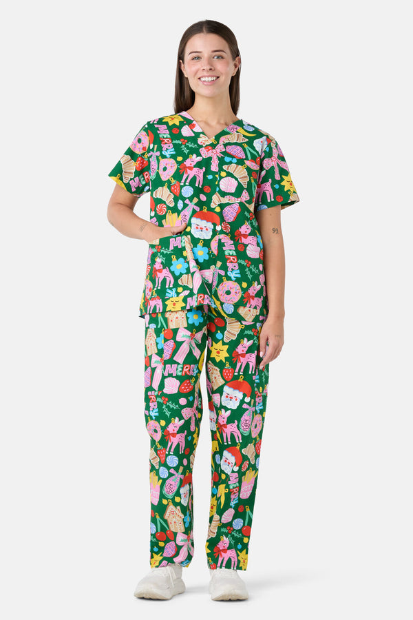 Gorman - Merry & Bright Scrub Set - green