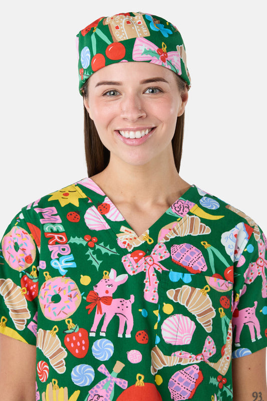 Gorman - Merry & Bright Scrub Hat - green