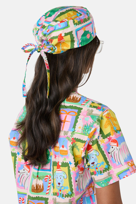 Gorman - Holiday Pups Scrub Hat - pink