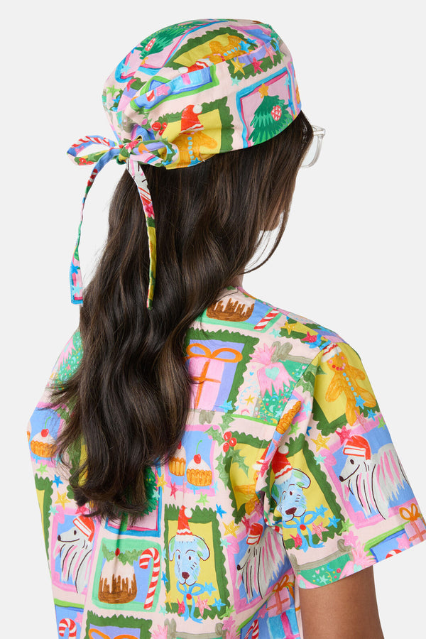 Gorman - Holiday Pups Scrub Hat - pink