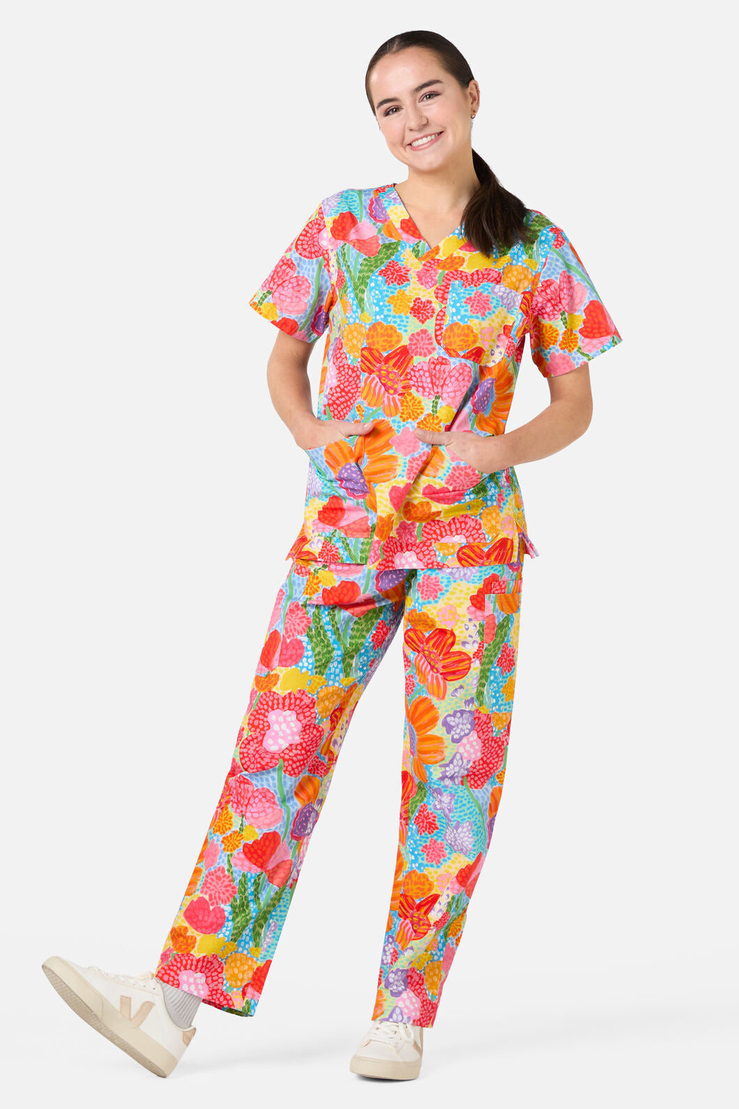 Gorman - Spotted Flower Scrub Set - multi