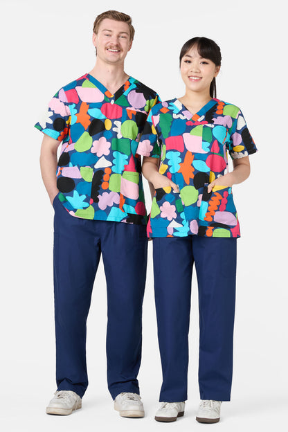 Gorman - Puzzle Top & Pant scrub set - navy