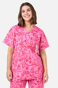 Gorman - Love Letter Scrub Set - pink