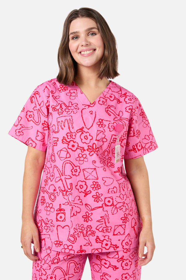 Gorman - Love Letter Scrub Set - pink