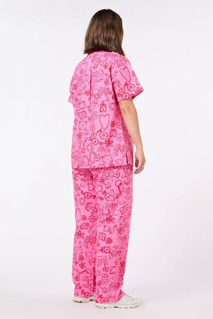Gorman - Love Letter Scrub Set - pink