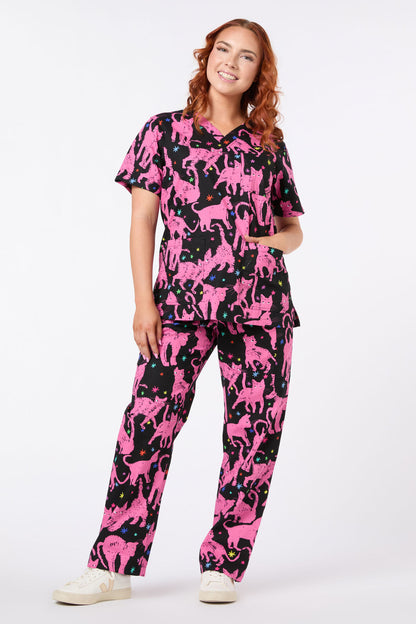 Gorman - Feline Friends Scrub set - pink