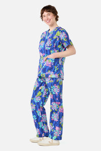 Gorman - Blue Blooms Scrub Set - blue