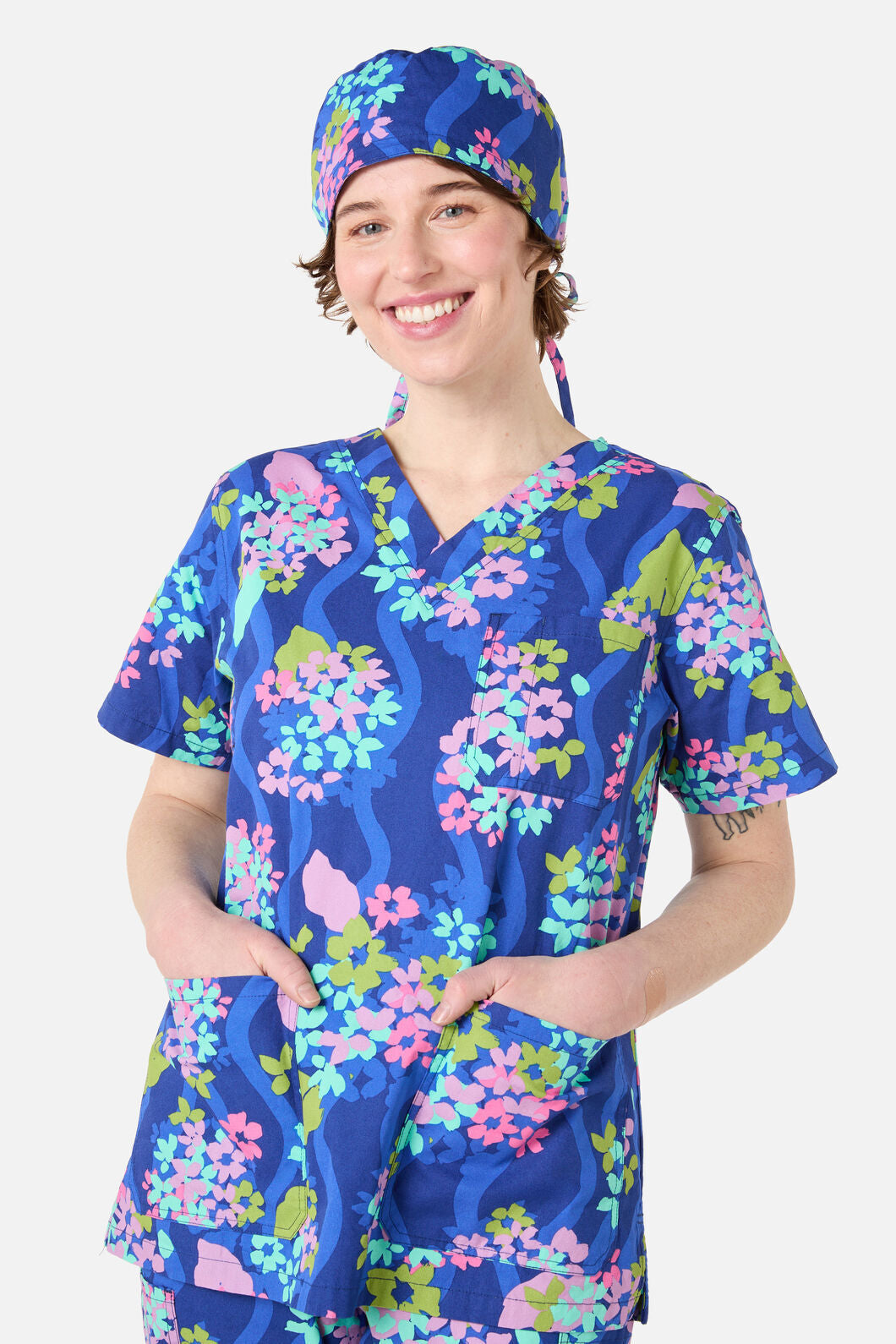Gorman - BLUE BLOOMS SCRUB HAT - blue