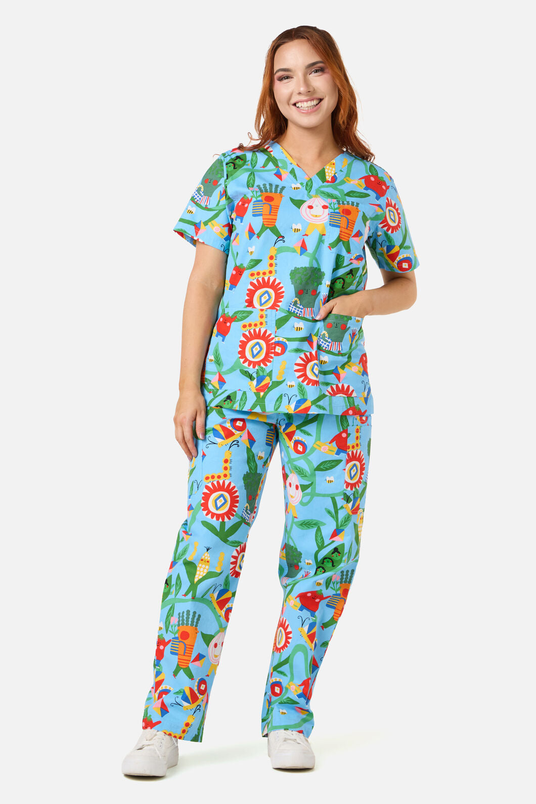 Gorman - Veggie Parade Scrub Set - blue