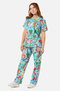 Gorman - Veggie Parade Scrub Set - blue