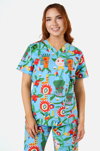 Gorman - Veggie Parade Scrub Set - blue