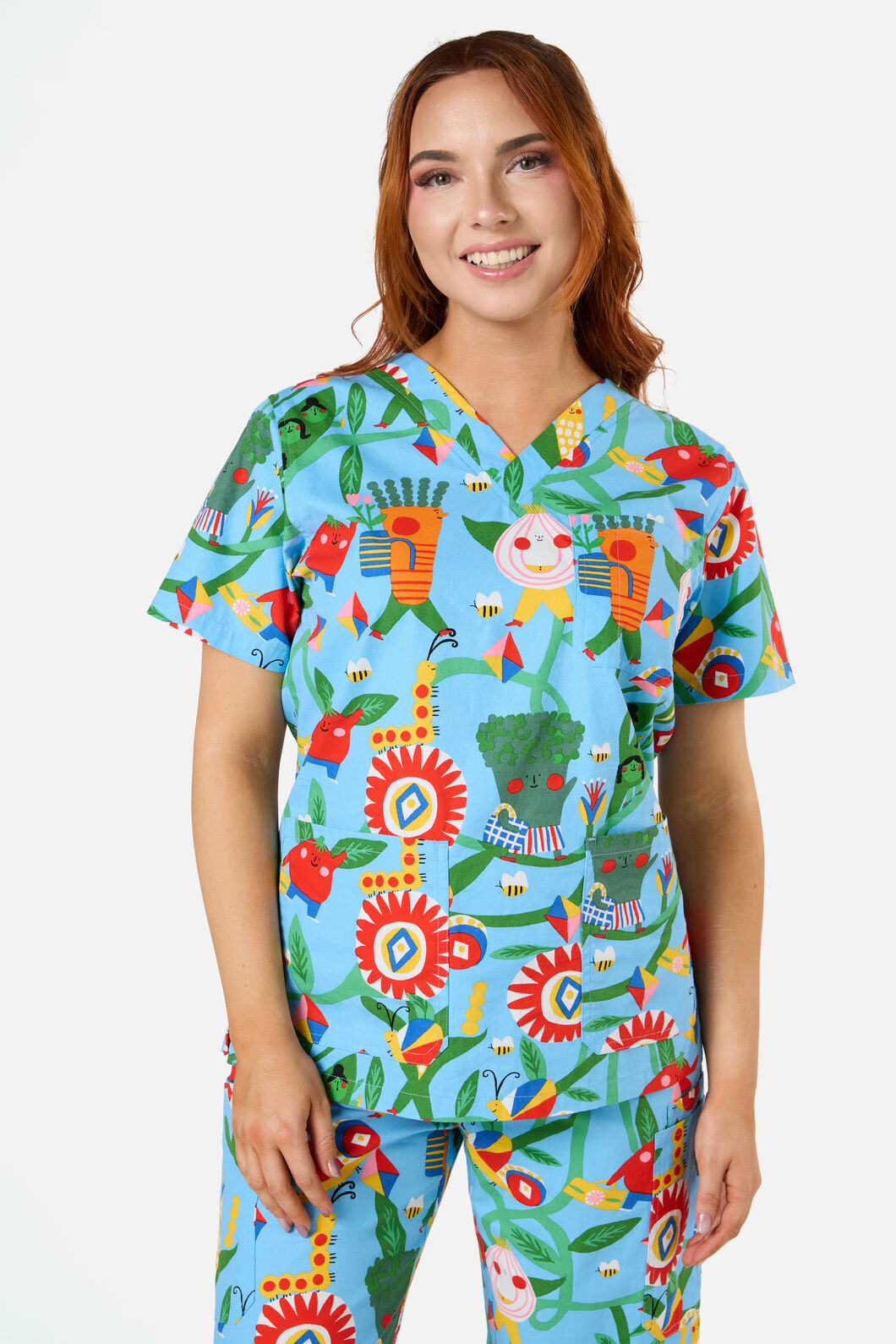 Gorman - Veggie Parade Scrub Set - blue