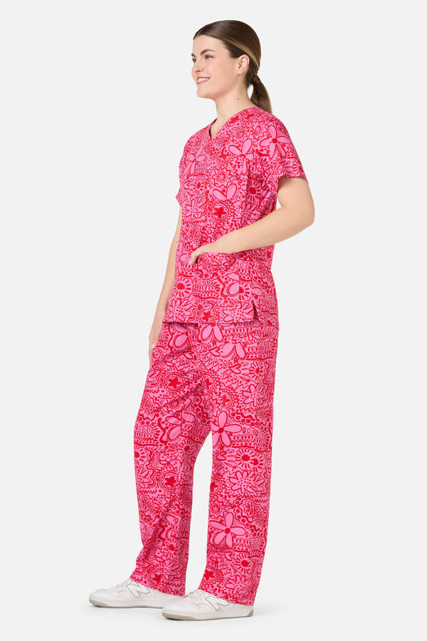 Gorman - Pink Daisy Mae Scrub Set - pink