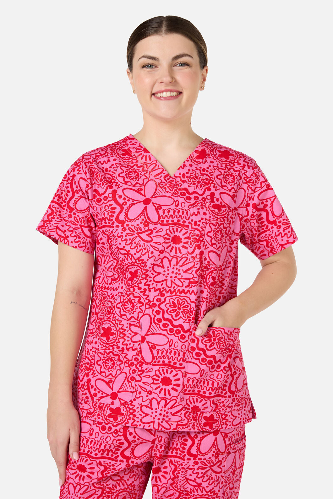 Gorman - Pink Daisy Mae Scrub Set - pink