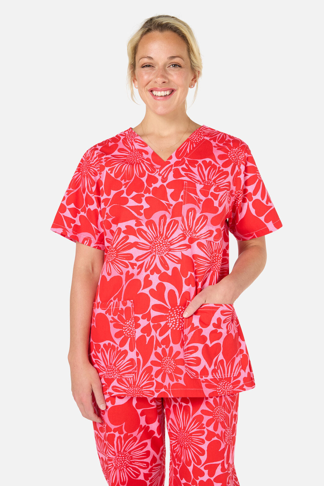 Gorman - Painted Love scrub set - red